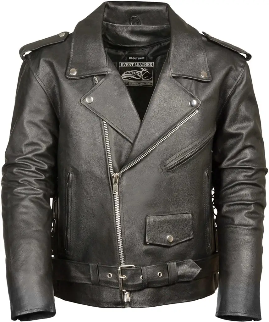 Event-Biker-Leather-Mens-Basic-Motorcycle-Jacket-with-Pockets