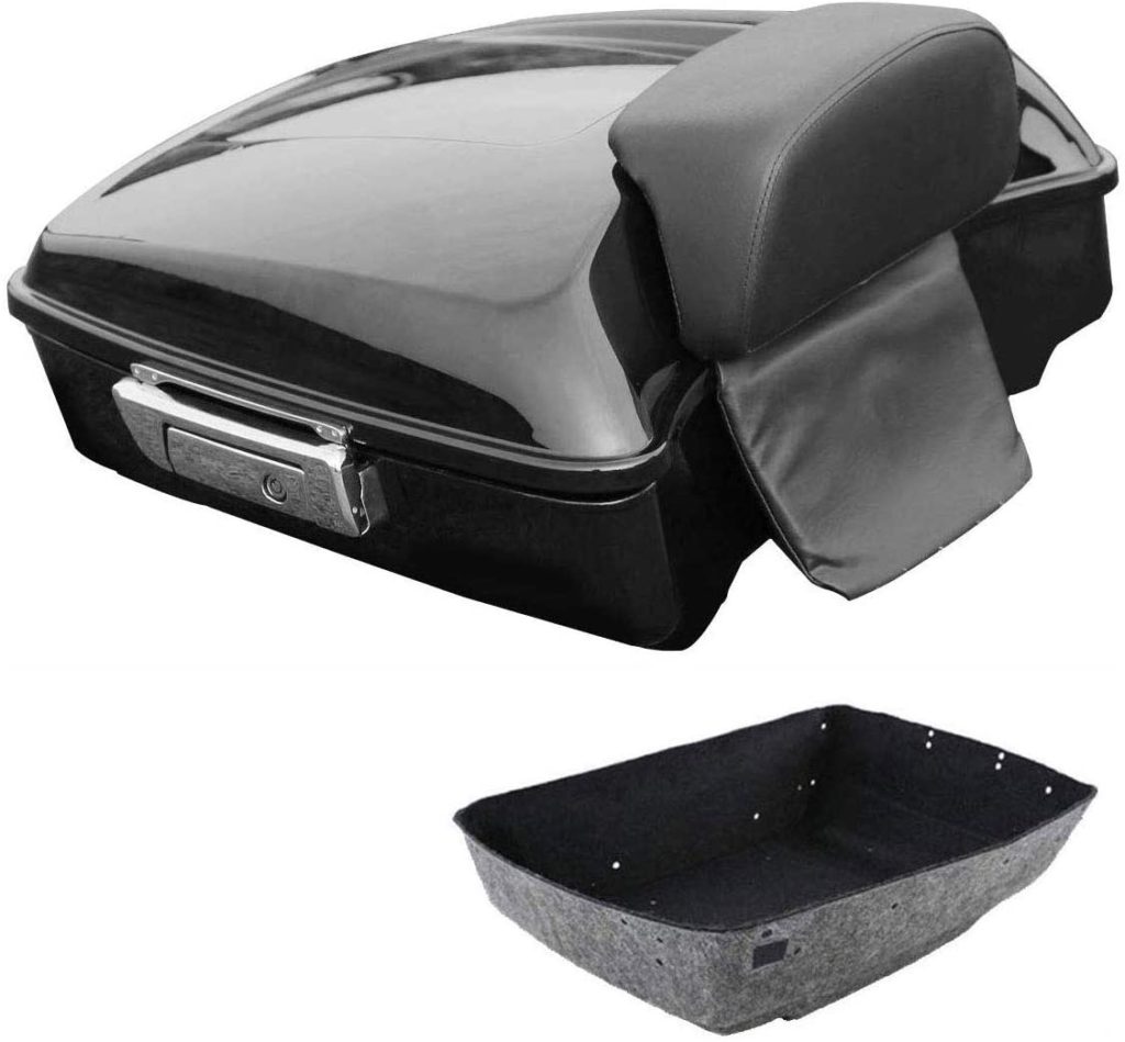 Chopped Pack Trunk W/ Backrest Rack Fit For Harley Touring 1997-2013