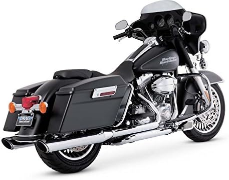 Vance Hines 16763 Twin Slash 4 Rounds Chrome Slip On Mufflers For Harley Davidson Touring 1995 2016 Bikes