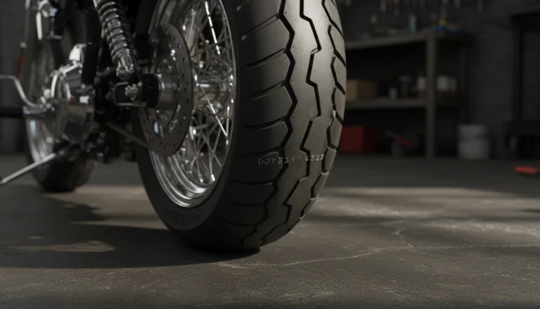 Motorcycle tire DOT date code on sidewall - how to read tire age