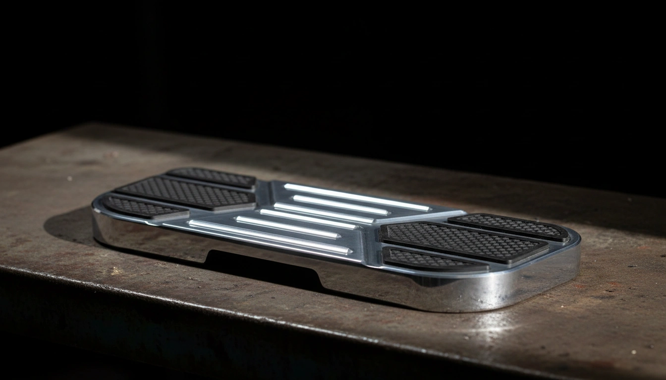 Best aftermarket floorboards for Harley-Davidson - billet aluminum on workbench