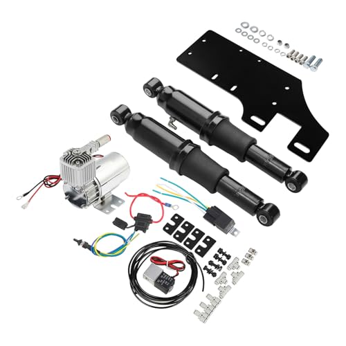 XFMT Motorcycle Adjustable Rear Air Ride Suspension Kit Shock Absorber for Harley Touring