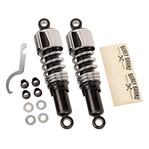Burly Brand Slammer Chrome Shocks 10.5 inch 2004 and later Sportster