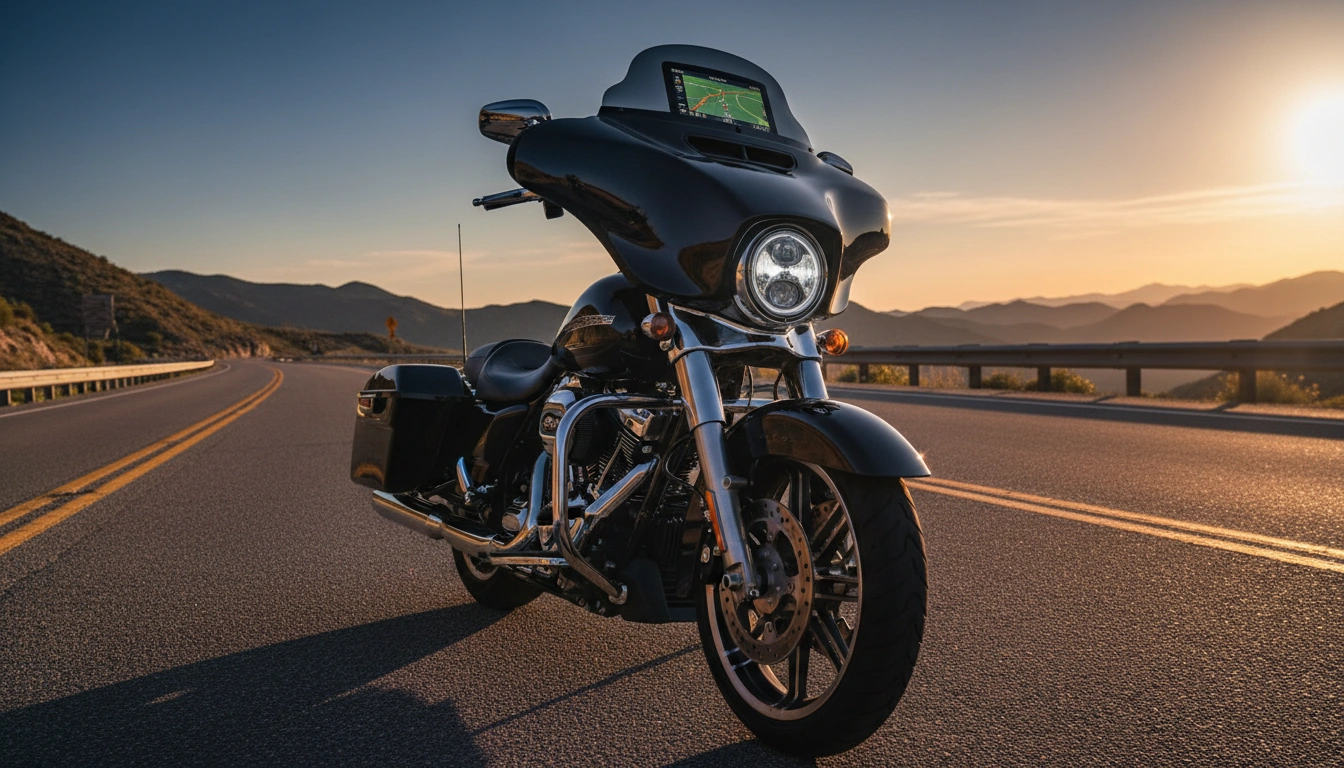 What Is Harley-Davidson Project Rushmore? (Complete 2026 Guide) 1 2014 Harley-Davidson Street Glide showing Project Rushmore features - Daymaker LED headlamp and Boom! Box infotainment
