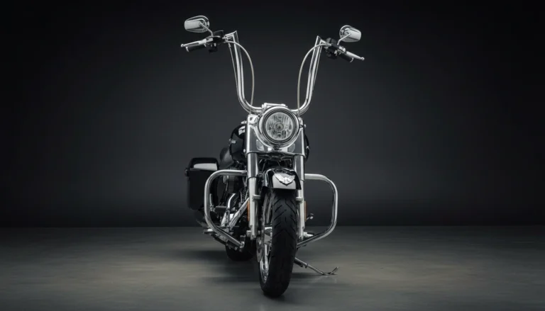 Harley-Davidson Street Glide chrome ape hanger handlebars front view studio