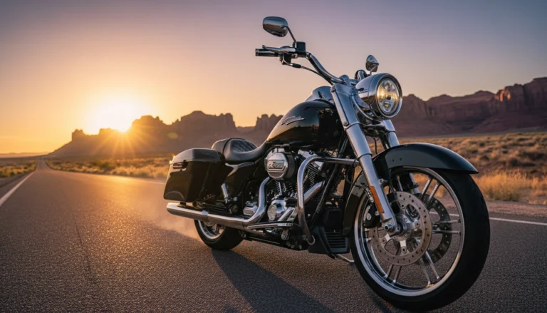 Harley-Davidson Road King on desert highway at golden hour - is it the best motorcycle?