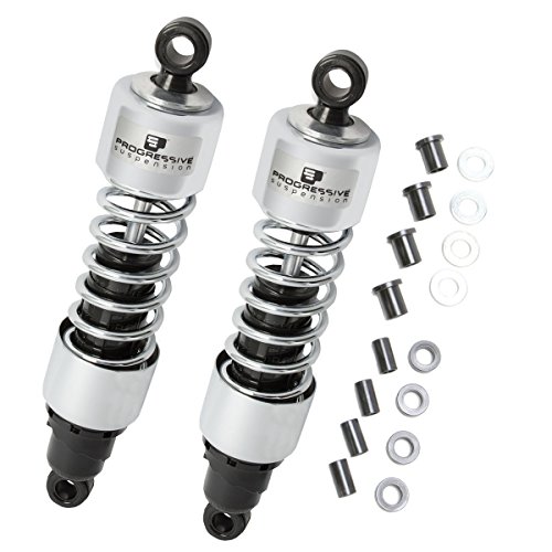 Progressive Suspension 412 Series Chrome 13 inch shock for Harley Dyna
