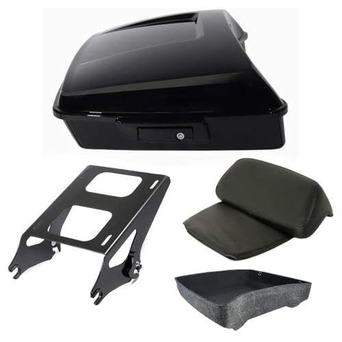 TCT-MOTORPARTS Chopped Tour-Pak Full Kit with Rack and Backrest Bracket for Harley Davidson 2014-2025